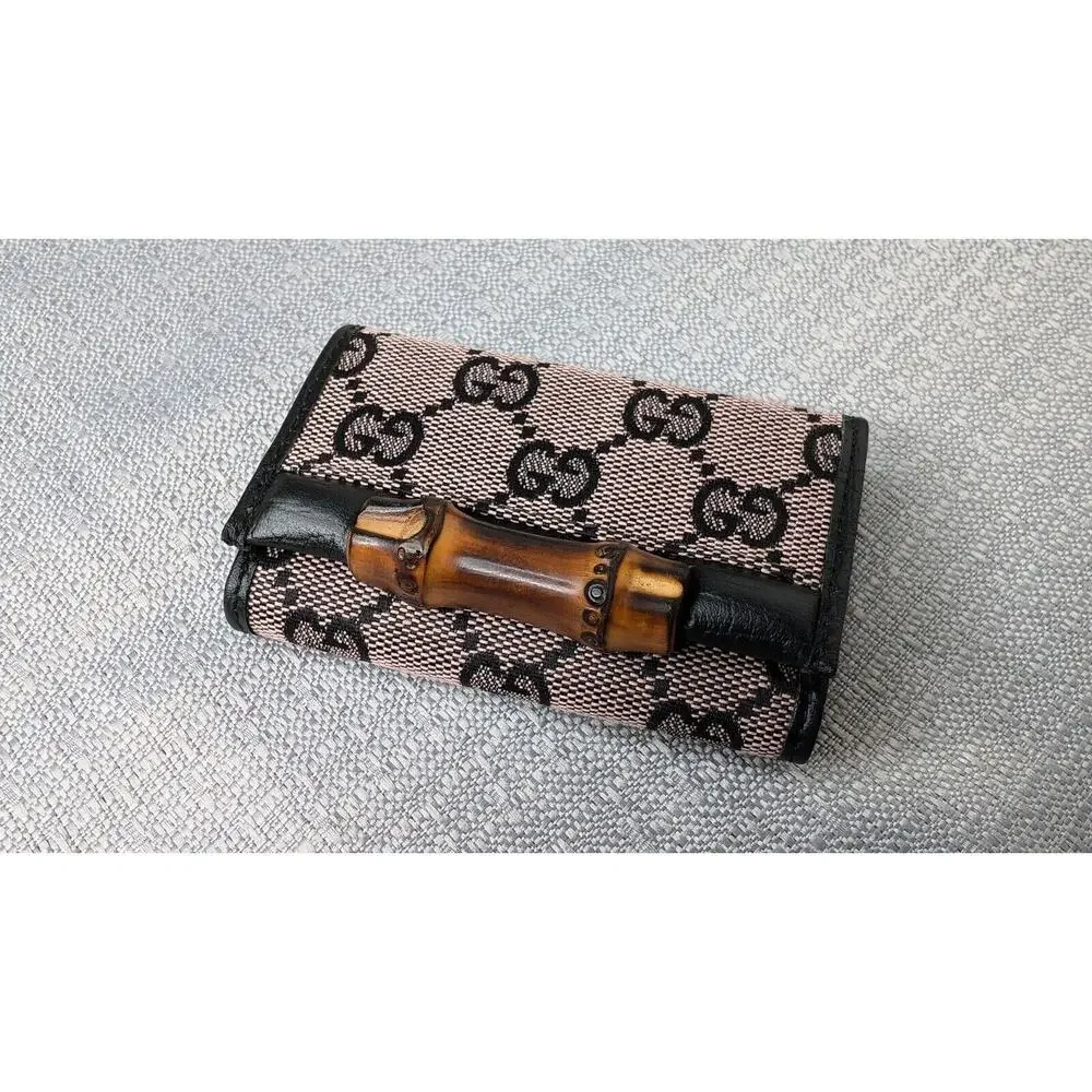 Gucci GG Canvas Bamboo 6 Key Holder Case‎ NEW w/box